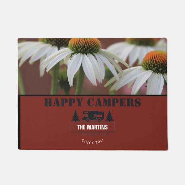 Daisy Personalised | Camping RV Happy Campers Doormat (Front)
