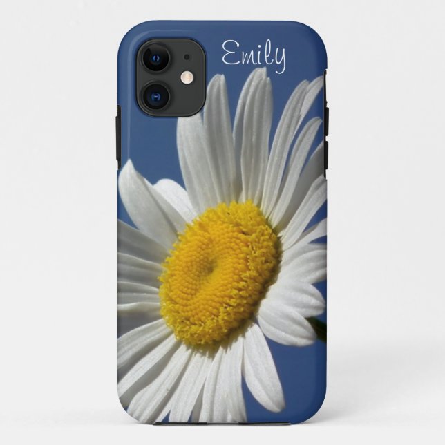 Daisy personalised phone case on blue background (Back)