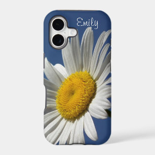 Daisy personalised phone case on blue background