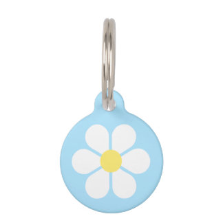 Daisy Pet Tag on Blue