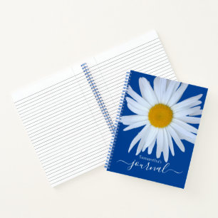 Daisy Photo Journal Blue White Script Notebook