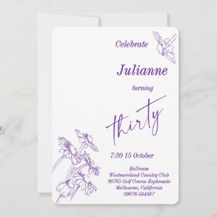 Daisy Photo Thirtieth Birthday Party Invitation