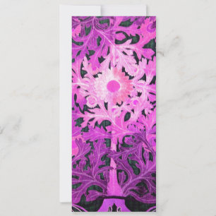 DAISY, pink black white Floral Party Programme Announcement