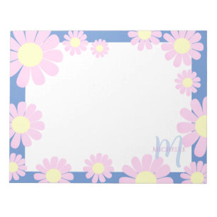 Daisy Pink Blue Notepad