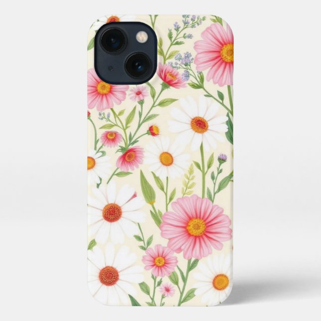 Daisy & Pink Floral Pattern Phone Case  (Back)
