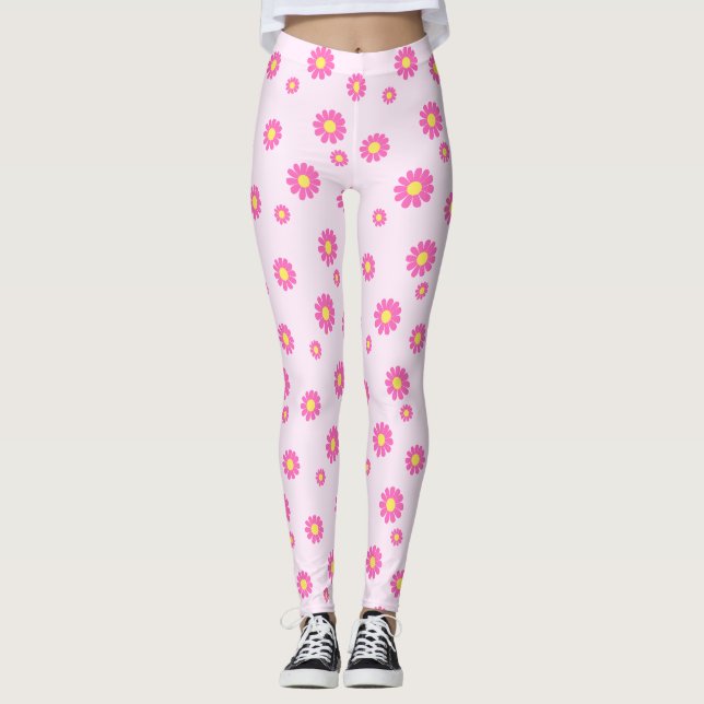 Daisy Pink  Leggings (Front)