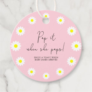 Daisy - Pop it when she pops baby shower Favour Tags