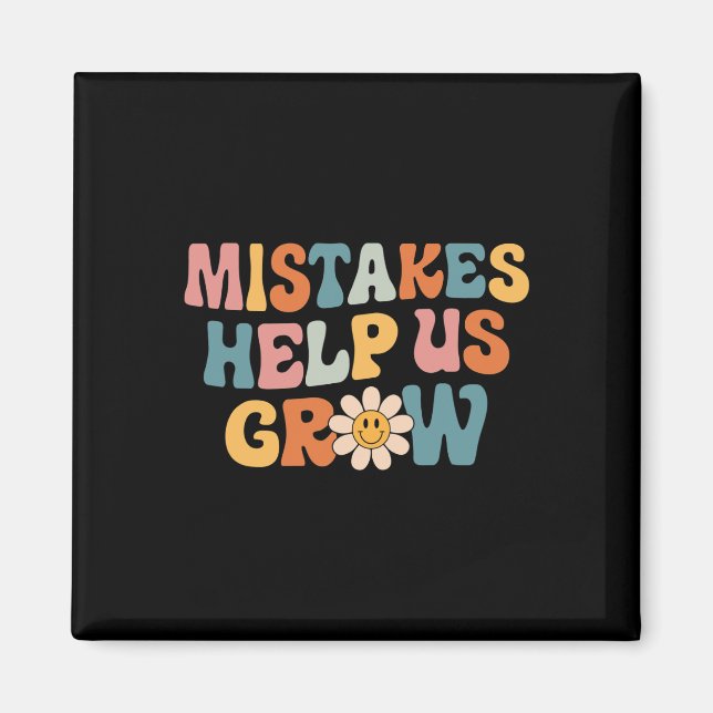 Daisy Positive Growth Mindset Retro Teacher Back T Magnet (Front)