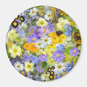 Daisy ,Primrose, Daffodil Flowers Magnet