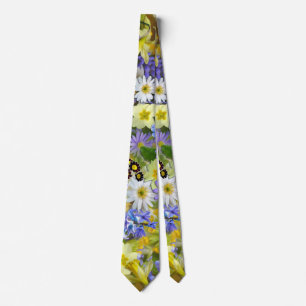 Daisy ,Primrose, Daffodil Flowers Tie