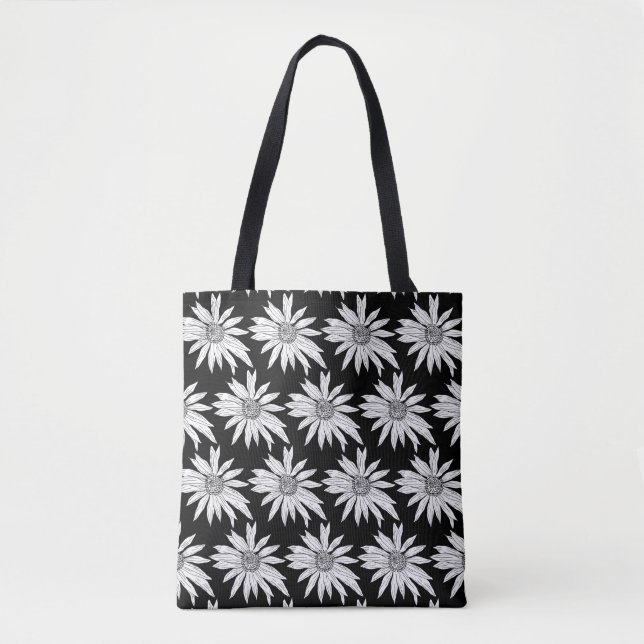 Daisy Print Pattern Tote Bag (Front)