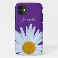 Daisy Purple White Script 