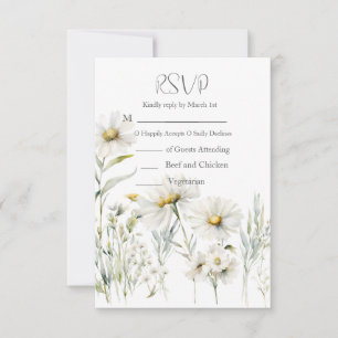 Daisy QR Code Wedding RSVP Card