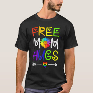 Daisy Rainbow Heart Pride  Free Mum Hugs Gay Lgbt  T-Shirt
