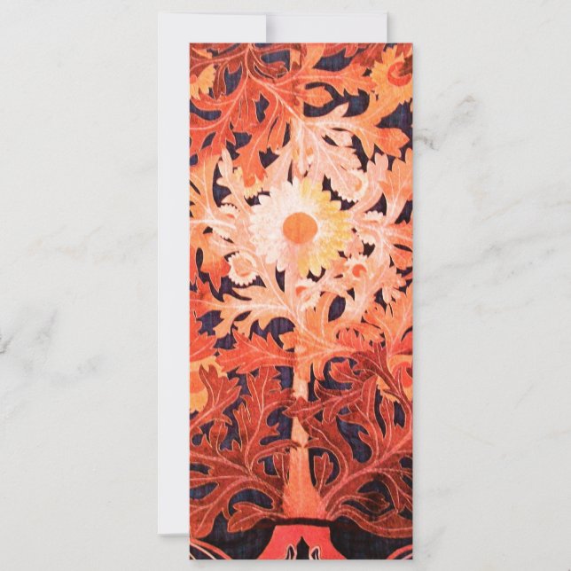 DAISY,Red Brown Black White Floral Leaves Announcement (Front)