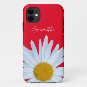 Daisy Red Elegant White Script iPhone 11 Case