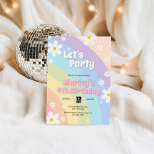 Daisy Retro Birthday Invitation