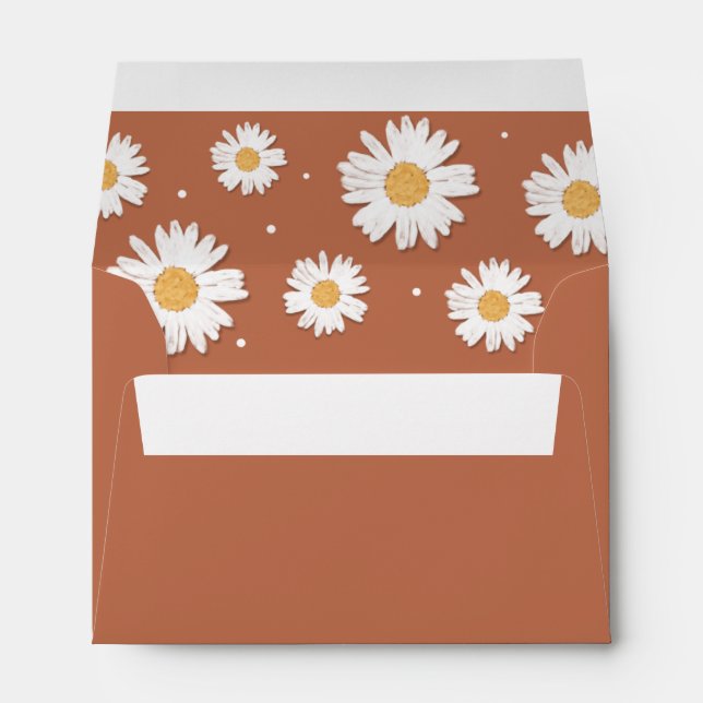 Daisy Retro Birthday Invitations Envelopes (Back (Bottom))
