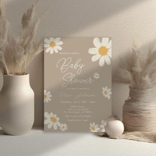 Daisy Retro Boho Baby Shower Invitation