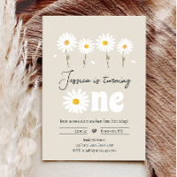 Daisy Retro Boho Party Creme Sand First Birthday