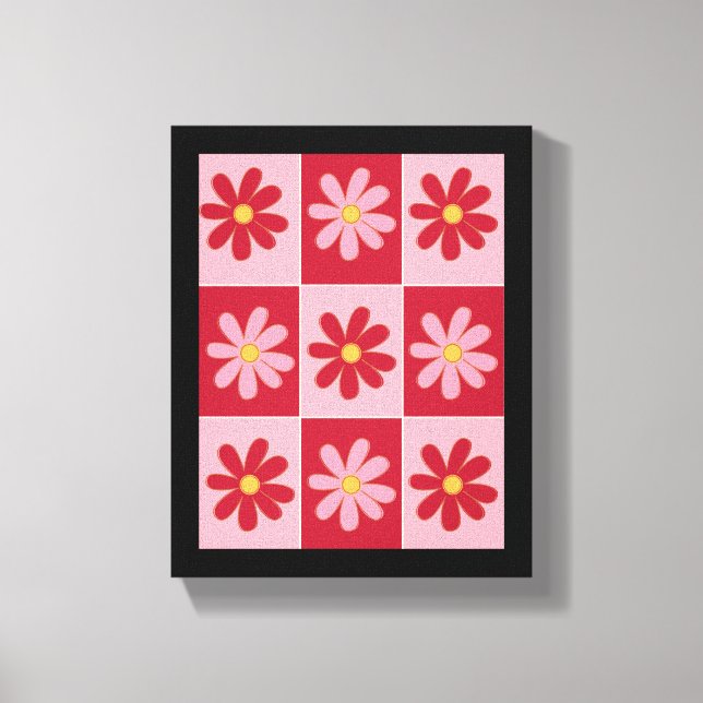 Daisy Retro Flower Pattern  Canvas Print (Front)