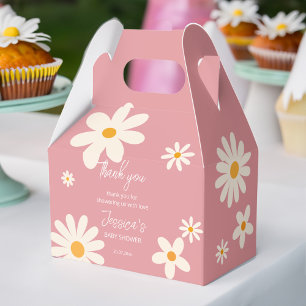 Daisy retro pink desert baby shower boho favour box