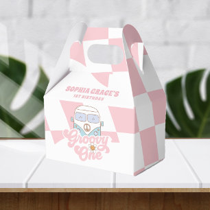 Daisy & Retro Van Pink Groovy One 1st Birthday Favour Box