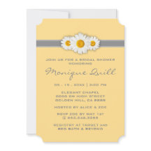 Daisy Ribbon - Yellow Grey & White Bridal Shower