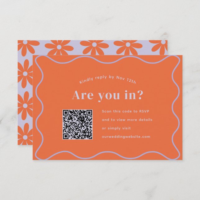 Daisy RSVP with QR Code (Front/Back)