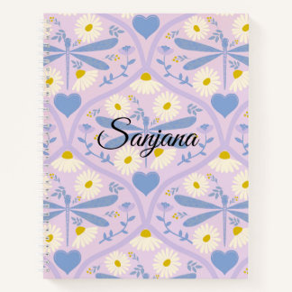 Daisy’s and Dragon Print Spiral Note Book