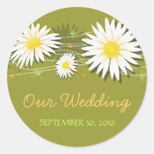 Daisy Save The Date Wedding Announcement 2 Classic Round Sticker