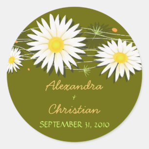 Daisy Save The Date Wedding Announcement 3 Classic Round Sticker