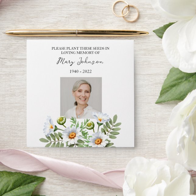 Daisy Seed Packet  Funeral Envelope (Wedding)
