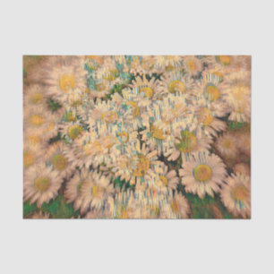 Daisy Sepia Brown Green Vintage Floral Art Tissue Paper