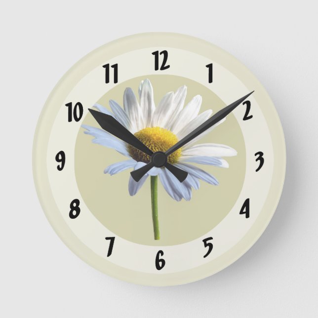 Daisy Shadow and Light Round Clock (Front)