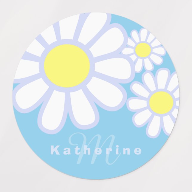Daisy Simple Blue  Monogram  (Design 1)