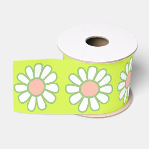 Daisy Simple Green Grosgrain Ribbon
