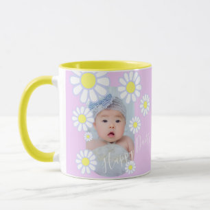 Daisy Simple Pastel Pink Photo Baby Mug