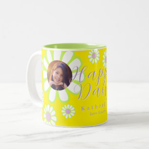 Daisy Simple Photo Violet Two-Tone Coffee Mug