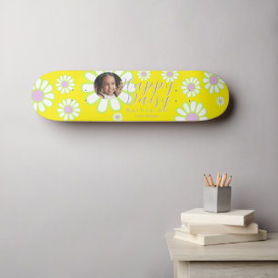 Daisy Simple Photo Yellow Skateboard