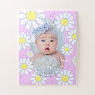 Daisy Simple Pink Photo Baby Jigsaw Puzzle