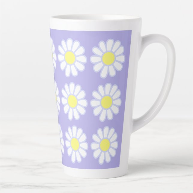 Daisy Simple Purple Latte Mug (Right)