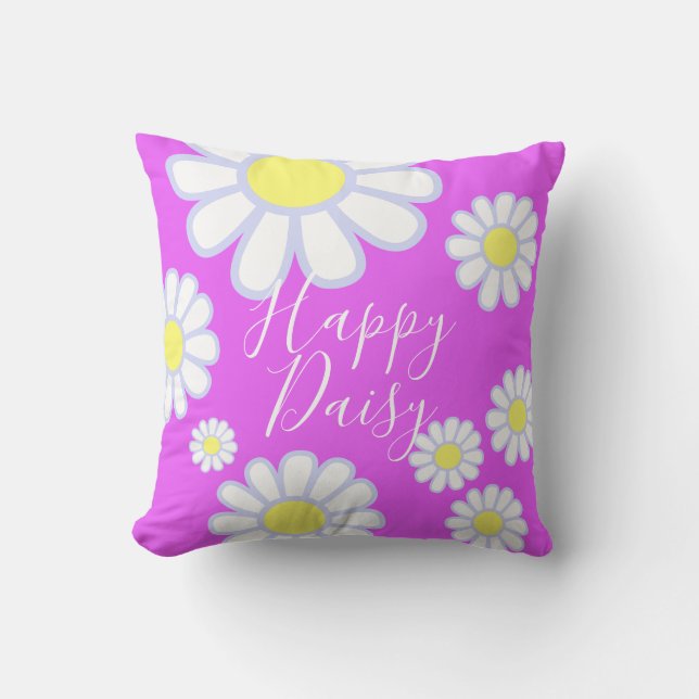 Daisy Simple Violet Cushion (Front)