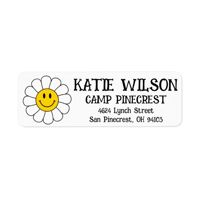 Daisy Smiley Return Address Label (Front)