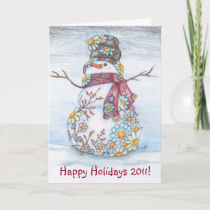 Daisy Snowman 2011 Greeting Card