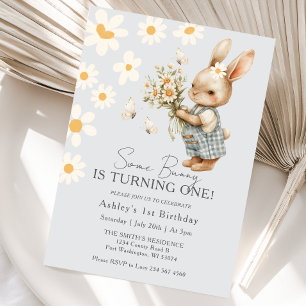 Daisy Some Bunny is Turning One Easter Invitation