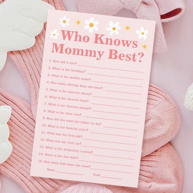Daisy Spring Baby Shower Who Knows Mummy Best Game (Creator Uploaded)