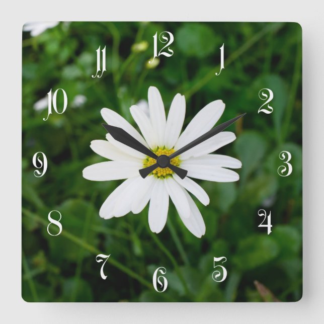 Daisy Square Wall Clock (Front)