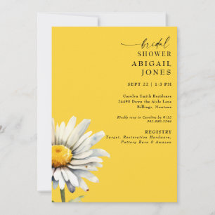Daisy Stem Spring Yellow Bridal Shower II Invitation