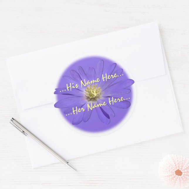 Daisy Stickers Personalised Purple Daisy Stickers (Envelope)